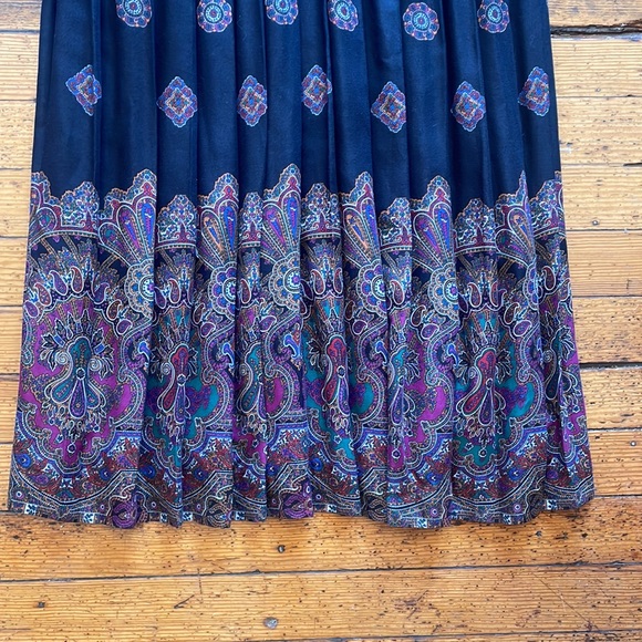 Liz Claiborne Vintage Paisley Print Long Sleeve Midi Shirt Dress Size 8 - Picture 2 of 5